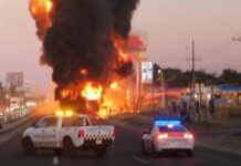 Pipa se incendia en gasolinera de Guanajuato Pipa