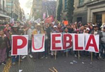 Sergio Salomón encabezó a 15 mil poblanos en marcha por Expropiación Petrolera Sergio