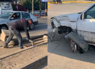 Persecución en carretera a Tehuacán termina en choque y múltiples daños