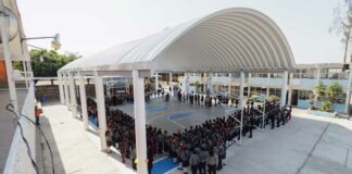 Entregan techado y cancha en primarias de Santa María Acuexcomac techado