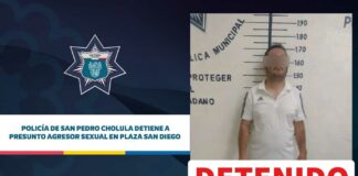 César “N” es detenido abuso sexual en Plaza de San Pedro Cholula César
