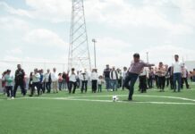 Encabeza Julio huerta inauguración de canchas de futbol en Tepatlaxco