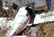 Se desploma avioneta sobre el cerro Zapotecas