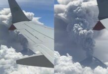 Pasajero capta fumarola del Popocatépetl desde un avión