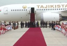 Presidente de Tayikistán estrena ex avión presidencial de México Avión
