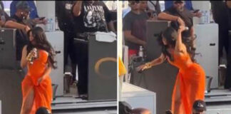 Cardi B golpea con su micrófono a una mujer en un concierto Cardi B