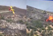 Se estrella avión cisterna en pleno incendio en Grecia