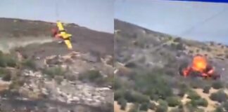 Se estrella avión cisterna en pleno incendio en Grecia