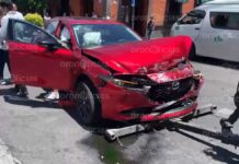 Choque en pleno Centro Histórico lesiona a cinco personas personas