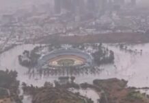 Estadio de los Dodgers se inunda tras paso de “Hilary” Dodgers