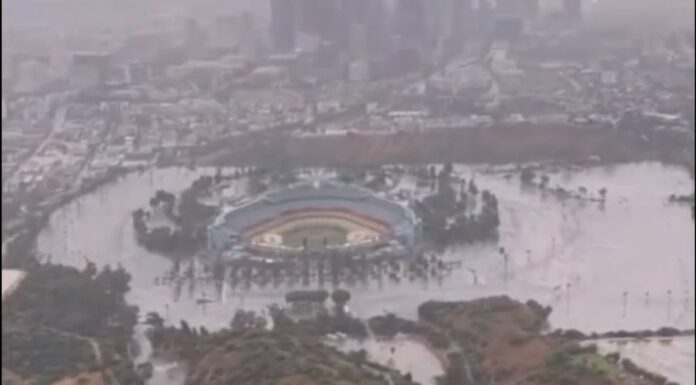 Estadio de los Dodgers se inunda tras paso de “Hilary” Dodgers