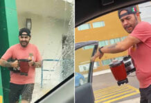 Pareja se queda sin luz y va a CFE a licuar su salsa CFE