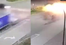 Choque entre un auto y tráiler provoca incendio en Minnesota