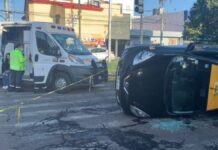 Choque entre taxi y particular deja cinco heridos en San Manuel