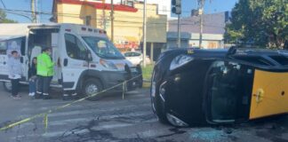 Choque entre taxi y particular deja cinco heridos en San Manuel