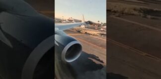 Avión presenta fuga de combustible antes de despegar del AICM Fuga