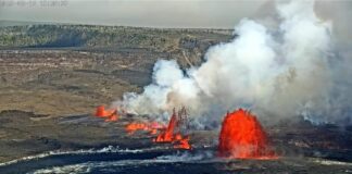 Volcán Kilauea erupciona por tercera vez en el año