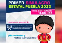 Puebla capital participará en “Primer Simulacro Estatal” Simulacro