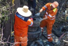 Retiran 11 toneladas de llantas del Río Atoyac