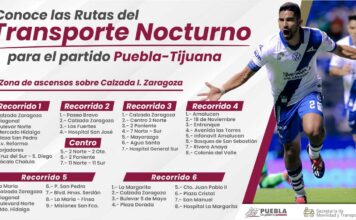 Habilitan transporte nocturno para partido Puebla vs. Tijuana transporte