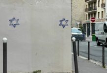 París amanece con símbolos judíos pintados en edificios Estrellas de David.