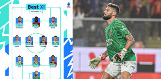Oliver Giroud entra al XI ideal de la Serie A como portero Giroud