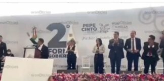 Edil de Juan C. Bonilla rinde informe entre rechiflas por presunto despojo