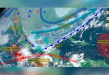 Frente frío 6 causará lluvias en el sureste del país frente