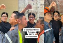 Albañiles se besan por mil pesos; se vuelven virales Albañiles.