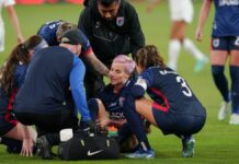 Megan Rapinoe se lesiona en su último partido como profesional Megan Rapinoe.