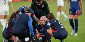 Megan Rapinoe se lesiona en su último partido como profesional Megan Rapinoe.