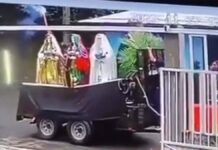 Explota Santa Muerte durante procesión en Catemaco, Veracruz Santa Muerte