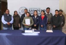 Paola Angon entrega terreno para la construcción de escuela en Zacapechpan