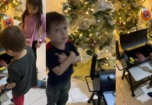 Niños regios se hacen virales; recibieron mini asador de regalo de navidad