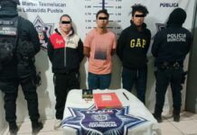Texmelucan: Aseguran a tres sujetos; uno es presunto asaltante de tiendas OXXO Texmelucan