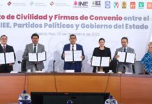 Gobierno, INE, IEE y partidos firman pacto de civilidad partidos