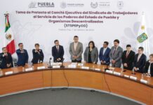 Sergio Salomón realiza toma de protesta del STSPEPyOD