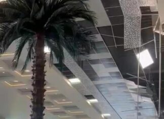 Se desploma techo del AIFA; no hay heridos