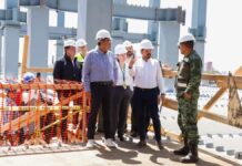 Sergio Salomón y Zoé Robledo supervisan avance del Hospital de San Alejandro Hospital
