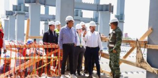 Sergio Salomón y Zoé Robledo supervisan avance del Hospital de San Alejandro Hospital
