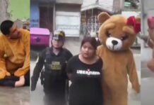 Policía se disfraza de oso de peluche para arrestar a traficante en Perú