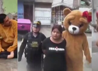 Policía se disfraza de oso de peluche para arrestar a traficante en Perú