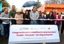 Gobernador inaugura rehabilitación de la Puebla-Tehuacán-San Miguel Zozutla Puebla