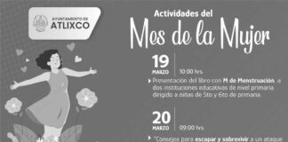 Continuará cartelera cultural y educativa por mes de la mujer en Atlixco Atlixco