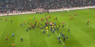 Detienen a 12 aficionados del Trabzonspor por asalto durante partido Trabzonspor