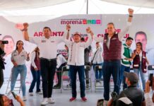Arropa Mario Delgado a Armenta y a Chedraui en Puebla Armenta