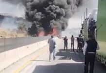 Se registra choque entre dos camiones en Arco Norte Choque
