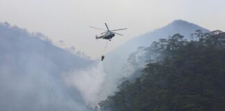 Realizan labores para liquidar incendio en Libres