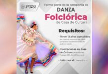 Casa de Cultura de Atlixco invita a formar parte de Compañía de Danza Folclórica Atlixco