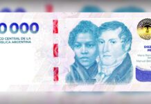 Argentina pone en circulación billete de 10 mil pesos ante inflación